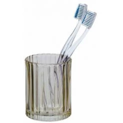 WENKO Support Brosse à Dent Vetro, Gobelet Salle De Bain, Porte Brosse à Dent En Verre à Relief, Verre, 7,5x10x7,5 Cm, Marron Transparent 7 WENKO Support Brosse à Dent Vetro, Gobelet Salle De Bain, Porte Brosse à Dent En Verre à Relief, Verre, 7,5x10x7,5 Cm, Marron Transparent -WENKO Soldes 18940452 3