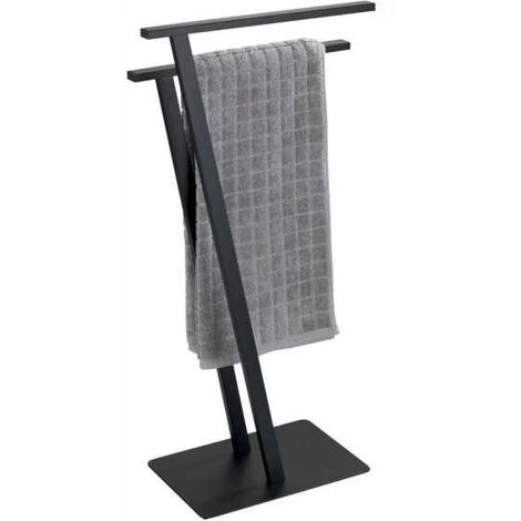 WENKO Porte Serviette Lirio, Porte Serviettes Salle De Bain Sur Pied , Acier Verni, 20x76,5x40 Cm, Noir Mat 5 WENKO Porte Serviette Lirio, Porte Serviettes Salle De Bain Sur Pied , Acier Verni, 20x76,5x40 Cm, Noir Mat – Image 3