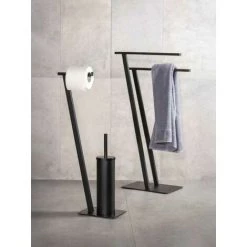 WENKO Porte Serviette Lirio, Porte Serviettes Salle De Bain Sur Pied , Acier Verni, 20x76,5x40 Cm, Noir Mat 10 WENKO Porte Serviette Lirio, Porte Serviettes Salle De Bain Sur Pied , Acier Verni, 20x76,5x40 Cm, Noir Mat -WENKO Soldes 18940469 4