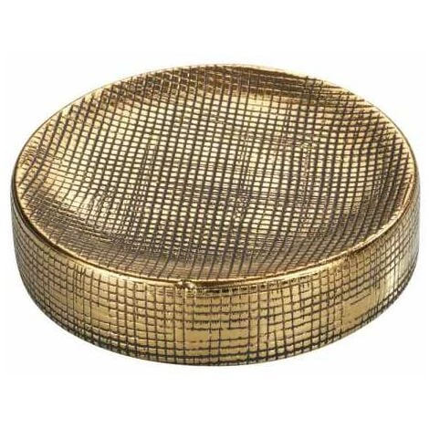 WENKO Porte Savon Céramique, Porte Savon Rond Rivara, Céramique à Relief Peint à La Main, Ø 10 X 2,5 Cm, Doré 3 WENKO Porte Savon Céramique, Porte Savon Rond Rivara, Céramique à Relief Peint à La Main, Ø 10 X 2,5 Cm, Doré