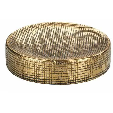 WENKO Porte Savon Céramique, Porte Savon Rond Rivara, Céramique à Relief Peint à La Main, Ø 10 X 2,5 Cm, Doré 4 WENKO Porte Savon Céramique, Porte Savon Rond Rivara, Céramique à Relief Peint à La Main, Ø 10 X 2,5 Cm, Doré – Image 2