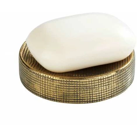 WENKO Porte Savon Céramique, Porte Savon Rond Rivara, Céramique à Relief Peint à La Main, Ø 10 X 2,5 Cm, Doré 5 WENKO Porte Savon Céramique, Porte Savon Rond Rivara, Céramique à Relief Peint à La Main, Ø 10 X 2,5 Cm, Doré – Image 3