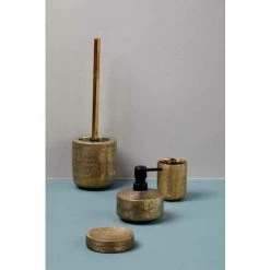 WENKO Brosse WC Rivara, Brosse WC Noire, Céramique à Relief Peint à La Main, Ø 11,5 X 12,7 Cm, Doré 7 WENKO Brosse WC Rivara, Brosse WC Noire, Céramique à Relief Peint à La Main, Ø 11,5 X 12,7 Cm, Doré -WENKO Soldes 18940488 2