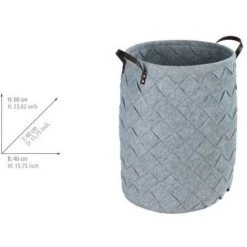 WENKO Panier à Linge Tressé Trovo, Panier à Linge Sale Avec Poignée De Transport, Grande Capacité De Rangement De 75L, Polyester Effet Feutre De Haute Qualité, Ø 40x60 Cm, Gris 11 WENKO Panier à Linge Tressé Trovo, Panier à Linge Sale Avec Poignée De Transport, Grande Capacité De Rangement De 75L, Polyester Effet Feutre De Haute Qualité, Ø 40x60 Cm, Gris -WENKO Soldes 18940496 5