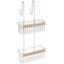 WENKO Étagère De Douche à Suspendre Zerbo, 2 Paniers De Douche Pour Les Accessoires De Salle De Bain, Fixation Sans Perçage, Acier Inoxydable - Bambou, 20x55,5x25,5 Cm, Brillant - Marron 11 WENKO Étagère De Douche à Suspendre Zerbo, 2 Paniers De Douche Pour Les Accessoires De Salle De Bain, Fixation Sans Perçage, Acier Inoxydable - Bambou, 20x55,5x25,5 Cm, Brillant - Marron -WENKO Soldes 18940501 5