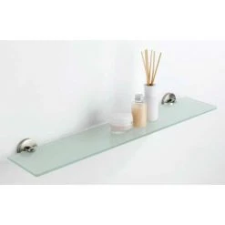 WENKO Etagère Salle De Bain Murale Cuba, Tablette Salle De Bain En Verre, Fixation Murale, Vis Et Chevilles Fournies, Zinc Inox Moulé - Verre, 60x5x13,5 Cm, Mat 8 WENKO Etagère Salle De Bain Murale Cuba, Tablette Salle De Bain En Verre, Fixation Murale, Vis Et Chevilles Fournies, Zinc Inox Moulé - Verre, 60x5x13,5 Cm, Mat -WENKO Soldes 18940508 3