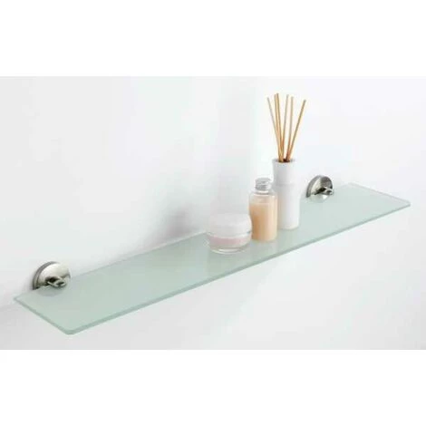 WENKO Etagère Salle De Bain Murale Cuba, Tablette Salle De Bain En Verre, Fixation Murale, Vis Et Chevilles Fournies, Zinc Inox Moulé - Verre, 60x5x13,5 Cm, Mat 5 WENKO Etagère Salle De Bain Murale Cuba, Tablette Salle De Bain En Verre, Fixation Murale, Vis Et Chevilles Fournies, Zinc Inox Moulé - Verre, 60x5x13,5 Cm, Mat – Image 3