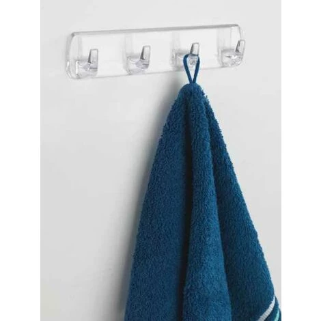 WENKO Réglette De 4 Crochets Transparent 6 WENKO Réglette De 4 Crochets Transparent – Image 4