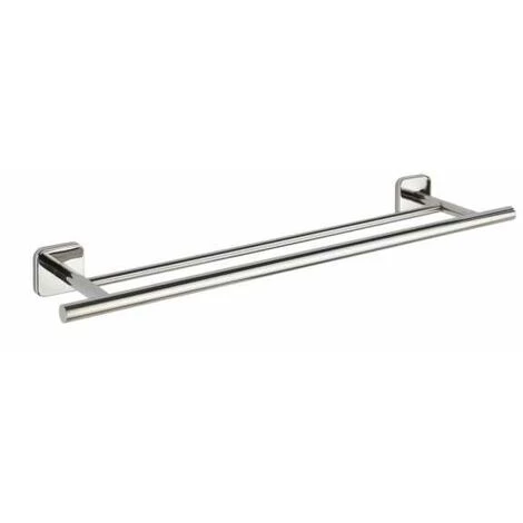 WENKO Porte Serviettes Salle De Bain Mural Duo Mezzano, 2 Barres Porte Serviettes, Fixation Murale, Acier Inox, 60x5,5x14 Cm, Brillant 4 WENKO Porte Serviettes Salle De Bain Mural Duo Mezzano, 2 Barres Porte Serviettes, Fixation Murale, Acier Inox, 60x5,5x14 Cm, Brillant – Image 2