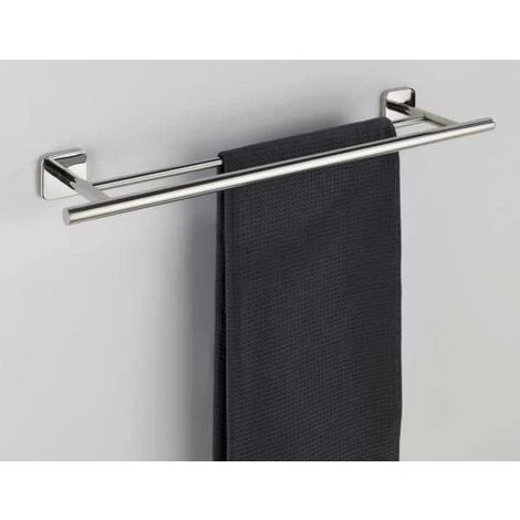 WENKO Porte Serviettes Salle De Bain Mural Duo Mezzano, 2 Barres Porte Serviettes, Fixation Murale, Acier Inox, 60x5,5x14 Cm, Brillant 7 WENKO Porte Serviettes Salle De Bain Mural Duo Mezzano, 2 Barres Porte Serviettes, Fixation Murale, Acier Inox, 60x5,5x14 Cm, Brillant – Image 5