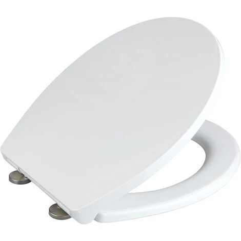 WENKO Abattant WC Avec Frein De Chute 'Easy Close' Ostuni, Abattant WC Clipsable Fix Clip Avec Fixation Inox, Capacité De Charge Jusqu'à 300kg, Thermoplastique, 37 X 44,5 Cm, Blanc 3 WENKO Abattant WC Avec Frein De Chute 'Easy Close' Ostuni, Abattant WC Clipsable Fix Clip Avec Fixation Inox, Capacité De Charge Jusqu'à 300kg, Thermoplastique, 37 X 44,5 Cm, Blanc