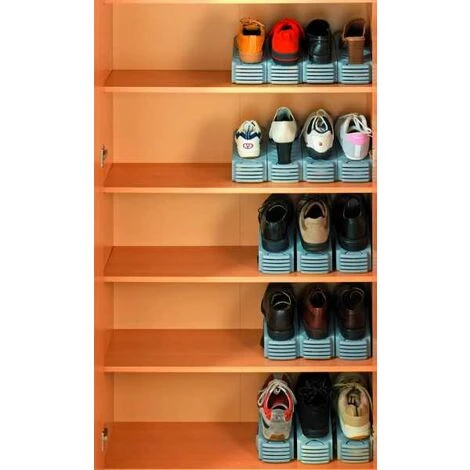 WENKO Organisateur De Chaussures, Rangement Chaussures Gain De Place, Lot De 8, Support Plastique Robuste, 26x10x12 Cm, Gris 5 WENKO Organisateur De Chaussures, Rangement Chaussures Gain De Place, Lot De 8, Support Plastique Robuste, 26x10x12 Cm, Gris – Image 3