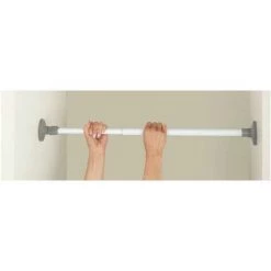 WENKO Barre Porte Vêtements Herkules, Pièce Détachée Pour Système De Rangement Télescopique Herkules, Lot De 2, Métal, Ø 3 X 75 - 120 Cm, Gris -WENKO Soldes 18940644 5