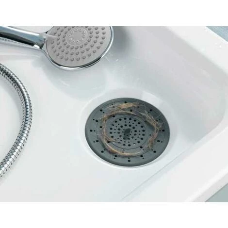 WENKO Grille Lavabo Silicone Sava, Filtre évier Cuisine Silicone, Filtre Les Résidus De Nourriture - Cheveux Et Protège Les Canalisations, Silicone, Ø 12x0,3 Cm, Gris 6 WENKO Grille Lavabo Silicone Sava, Filtre évier Cuisine Silicone, Filtre Les Résidus De Nourriture - Cheveux Et Protège Les Canalisations, Silicone, Ø 12x0,3 Cm, Gris – Image 4