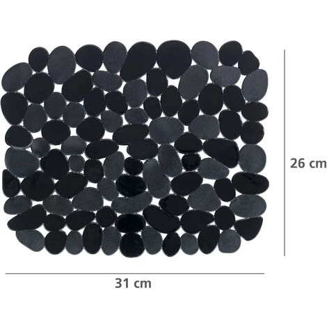 WENKO Fond D'évier Stone, Tapis D'évier De Protection Contre Les Rayures, Protection Vaisselle, Découpable, Plastique, 31 X 26 Cm, Noir 5 WENKO Fond D'évier Stone, Tapis D'évier De Protection Contre Les Rayures, Protection Vaisselle, Découpable, Plastique, 31 X 26 Cm, Noir – Image 3
