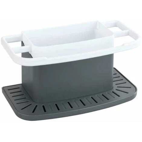 WENKO Porte éponge évier Cuisine Cosmo, Organiseur évier Avec Espace De Rangement Pour Le Liquide Vaisselle, L'éponge, Matière Plastique De Qualité Supérieure, 21x11x11,5 Cm, Gris 3 WENKO Porte éponge évier Cuisine Cosmo, Organiseur évier Avec Espace De Rangement Pour Le Liquide Vaisselle, L'éponge, Matière Plastique De Qualité Supérieure, 21x11x11,5 Cm, Gris