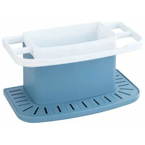 WENKO Porte éponge évier Cuisine Cosmo, Organiseur évier Avec Espace De Rangement Pour Le Liquide Vaisselle, L'éponge, Matière Plastique De Qualité Supérieure, 21x11x11,5 Cm, Bleu 3 WENKO Porte éponge évier Cuisine Cosmo, Organiseur évier Avec Espace De Rangement Pour Le Liquide Vaisselle, L'éponge, Matière Plastique De Qualité Supérieure, 21x11x11,5 Cm, Bleu