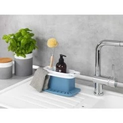 WENKO Porte éponge évier Cuisine Cosmo, Organiseur évier Avec Espace De Rangement Pour Le Liquide Vaisselle, L'éponge, Matière Plastique De Qualité Supérieure, 21x11x11,5 Cm, Bleu 11 WENKO Porte éponge évier Cuisine Cosmo, Organiseur évier Avec Espace De Rangement Pour Le Liquide Vaisselle, L'éponge, Matière Plastique De Qualité Supérieure, 21x11x11,5 Cm, Bleu -WENKO Soldes 18940723 5