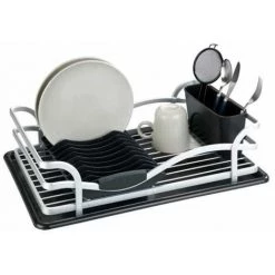 WENKO Egouttoir Vaisselle Inox, Egouttoir Vaisselle Cuisine Avec Plateau Amovible, Aluminium Inox - Plastique, 46,5x13x31,5 Cm, Argent Mat - Noir 11 WENKO Egouttoir Vaisselle Inox, Egouttoir Vaisselle Cuisine Avec Plateau Amovible, Aluminium Inox - Plastique, 46,5x13x31,5 Cm, Argent Mat - Noir -WENKO Soldes 18940761 5