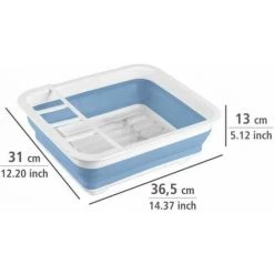 WENKO Egouttoir Vaisselle Pliable Gaia, égouttoir à Vaisselle Plastique, Porte-couverts Et Support Assiettes, Plastique, 36,5x13x31 Cm, Blanc - Bleu 10 WENKO Egouttoir Vaisselle Pliable Gaia, égouttoir à Vaisselle Plastique, Porte-couverts Et Support Assiettes, Plastique, 36,5x13x31 Cm, Blanc - Bleu -WENKO Soldes 18940771 4