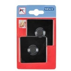 WENKO Adaptateur Turbo-Loc Noir, Lot De 2, Fixation Sans Perçage - Pastilles Adhésives, Fixation Extrêmement Forte Sur Toutes Les Surfaces Lisses, Design Carré, Métal, 6,3x1,4x6,3 Cm, Noir Mat -WENKO Soldes 18940776 3