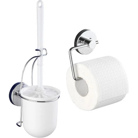 WENKO Vacuum-Loc® Ensemble WC : Brosse WC Suspendu Et Porte Papier Toilette Mural, Milazzo 3 WENKO Vacuum-Loc® Ensemble WC : Brosse WC Suspendu Et Porte Papier Toilette Mural, Milazzo