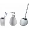 WENKO Set Accessoires Salle De Bain, Distributeur Savon Liquide, Porte Brosse à Dent, Brosse WC, Céramique, Polaris Argent 2 WENKO Set Accessoires Salle De Bain, Distributeur Savon Liquide, Porte Brosse à Dent, Brosse WC, Céramique, Polaris Argent -WENKO Soldes 18940893 1