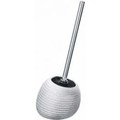 WENKO Set Accessoires Salle De Bain, Distributeur Savon Liquide, Porte Brosse à Dent, Brosse WC, Céramique, Polaris Argent -WENKO Soldes 18940893 5