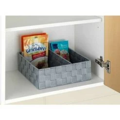 WENKO Organiseur Tiroir Cuisine Avec Rangement Amovible Adria L, Boite Rangement Salle De Bain, Lot De 2, Plastique, 26x9x26 Cm, Gris -WENKO Soldes 18940903 5