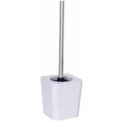 WENKO Set D'accessoires De Salle De Bain Candy, Gobelet Brosse à Dent, Distributeur Savon Liquide, Brosse WC Noire, Plastique Sans BPA, Blanc -WENKO Soldes 18940953 5