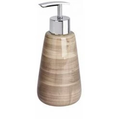 WENKO Set Accessoires Salle De Bain, Distributeur Savon Liquide, Gobelet Brosse à Dent, Brosse WC, Céramique Peint à La Main, Pottery Sable -WENKO Soldes 18941028 4