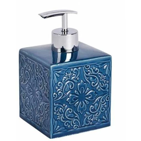 WENKO Set Accessoires Salle De Bain, Distributeur Savon Liquide, Brosse WC, Porte Brosse à Dent, Céramique, Cordoba Bleu Foncé 6 WENKO Set Accessoires Salle De Bain, Distributeur Savon Liquide, Brosse WC, Porte Brosse à Dent, Céramique, Cordoba Bleu Foncé – Image 4