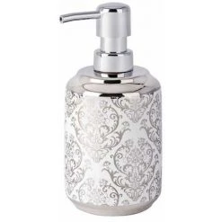 WENKO Set D'accessoires De Salle De Bain Baroque, Porte Brosse à Dent, Brosse WC Et Distributeur De Savon Liquide Capacité 400ml, Céramique, Blanc - Brillant 10 WENKO Set D'accessoires De Salle De Bain Baroque, Porte Brosse à Dent, Brosse WC Et Distributeur De Savon Liquide Capacité 400ml, Céramique, Blanc - Brillant -WENKO Soldes 18941041 4