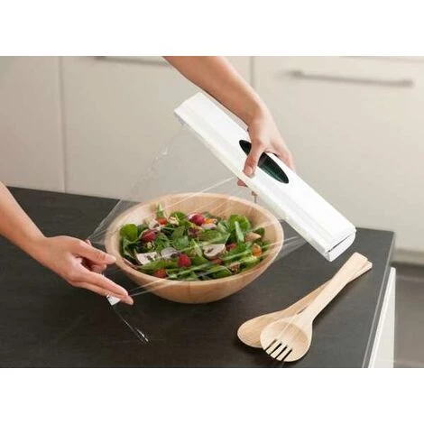 WENKO Distributeur De Film Alimentaire, Papier Aluminium, Perfect-Cutter, Plastique Et Lame En Acier Inox, 38x5,2x6,7 Cm, Blanc, Lot De 2 6 WENKO Distributeur De Film Alimentaire, Papier Aluminium, Perfect-Cutter, Plastique Et Lame En Acier Inox, 38x5,2x6,7 Cm, Blanc, Lot De 2 – Image 4