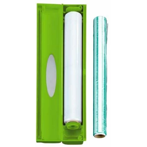 WENKO Distributeur Film Alimentaire, Distributeur Papier Aluminium, Perfect Cutter, Lot De 2, Lame Acier Inox, Plastique, 38x5,2x6,7 Cm, Vert 5 WENKO Distributeur Film Alimentaire, Distributeur Papier Aluminium, Perfect Cutter, Lot De 2, Lame Acier Inox, Plastique, 38x5,2x6,7 Cm, Vert – Image 3