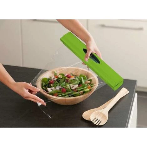 WENKO Distributeur Film Alimentaire, Distributeur Papier Aluminium, Perfect Cutter, Lot De 2, Lame Acier Inox, Plastique, 38x5,2x6,7 Cm, Vert 6 WENKO Distributeur Film Alimentaire, Distributeur Papier Aluminium, Perfect Cutter, Lot De 2, Lame Acier Inox, Plastique, 38x5,2x6,7 Cm, Vert – Image 4