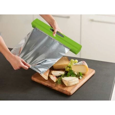 WENKO Distributeur Film Alimentaire, Distributeur Papier Aluminium, Perfect Cutter, Lot De 2, Lame Acier Inox, Plastique, 38x5,2x6,7 Cm, Vert 7 WENKO Distributeur Film Alimentaire, Distributeur Papier Aluminium, Perfect Cutter, Lot De 2, Lame Acier Inox, Plastique, 38x5,2x6,7 Cm, Vert – Image 5