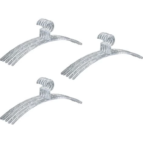 WENKO Lot De 15 Cintres Plastique, Bubble Transparent 3 WENKO Lot De 15 Cintres Plastique, Bubble Transparent