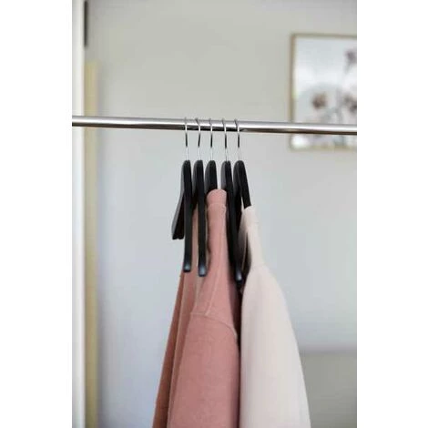 WENKO Cintre Bois, Antiglisse, Paris, Noir, Lot De 5 5 WENKO Cintre Bois, Antiglisse, Paris, Noir, Lot De 5 – Image 3