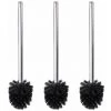 WENKO Brosse WC De Rechange Pour Porte-brosse WC Avec Tête De Brosse WC Noire Et Manche En Acier Inox Brillant, Lot De 3, Polypropylène - Acier Inoxydable Brillant, Ø 8x35 Cm, Noir -WENKO Soldes 18941089 1