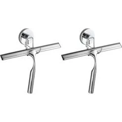 WENKO Vacuum-Loc® Raclette Douche Inox Salle De Bain, Lot De 2