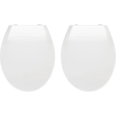 WENKO Abattant WC Avec Frein De Chute Premium Kos, Abattant WC Clipsable Avec Fixation Inox, Lot De 2, Thermoplastique, 37x44 Cm, Blanc 3 WENKO Abattant WC Avec Frein De Chute Premium Kos, Abattant WC Clipsable Avec Fixation Inox, Lot De 2, Thermoplastique, 37x44 Cm, Blanc