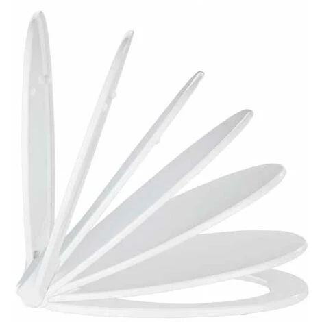 WENKO Abattant WC Avec Frein De Chute Premium Kos, Abattant WC Clipsable Avec Fixation Inox, Lot De 2, Thermoplastique, 37x44 Cm, Blanc 6 WENKO Abattant WC Avec Frein De Chute Premium Kos, Abattant WC Clipsable Avec Fixation Inox, Lot De 2, Thermoplastique, 37x44 Cm, Blanc – Image 4