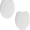 WENKO Abattant WC Blanc Rieti, Abattant WC Avec Frein De Chute Et Fixation Inox, Lot De 2, Duroplast, 37x44,5 Cm 1 WENKO Abattant WC Blanc Rieti, Abattant WC Avec Frein De Chute Et Fixation Inox, Lot De 2, Duroplast, 37x44,5 Cm -WENKO Soldes 18941118 1