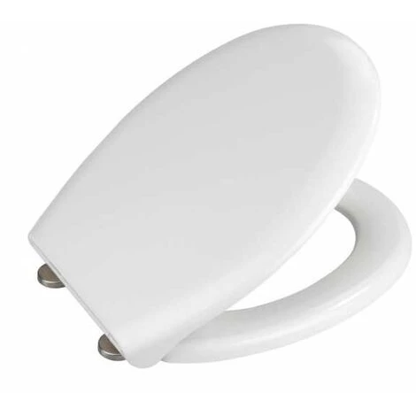 WENKO Abattant WC Blanc Rieti, Abattant WC Avec Frein De Chute Et Fixation Inox, Lot De 2, Duroplast, 37x44,5 Cm 5 WENKO Abattant WC Blanc Rieti, Abattant WC Avec Frein De Chute Et Fixation Inox, Lot De 2, Duroplast, 37x44,5 Cm – Image 3