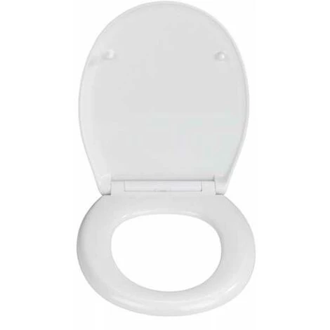 WENKO Abattant WC Blanc Rieti, Abattant WC Avec Frein De Chute Et Fixation Inox, Lot De 2, Duroplast, 37x44,5 Cm 6 WENKO Abattant WC Blanc Rieti, Abattant WC Avec Frein De Chute Et Fixation Inox, Lot De 2, Duroplast, 37x44,5 Cm – Image 4