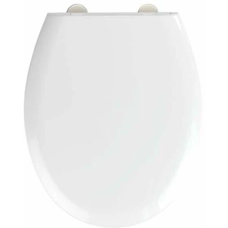 WENKO Abattant WC Blanc Rieti, Abattant WC Avec Frein De Chute Et Fixation Inox, Lot De 2, Duroplast, 37x44,5 Cm 7 WENKO Abattant WC Blanc Rieti, Abattant WC Avec Frein De Chute Et Fixation Inox, Lot De 2, Duroplast, 37x44,5 Cm – Image 5