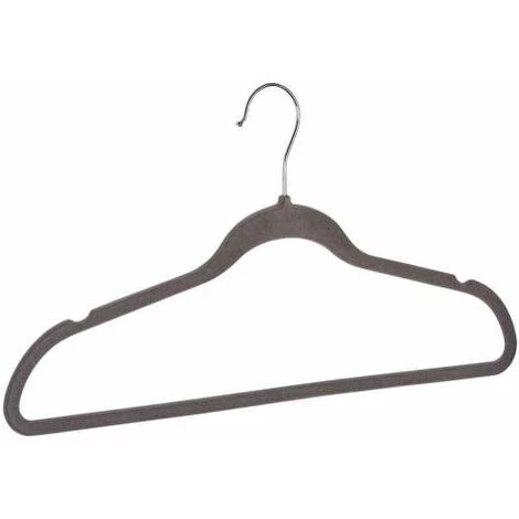 WENKO Cintre Floqué Gris 4 WENKO Cintre Floqué Gris – Image 2