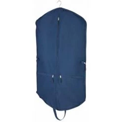 WENKO Housse Vêtements Business Premium, Housse Costume 2 Compartiments Avec Fermeture éclair Et Ouverture Pour Cintre, Lot De 2, Polyester, 112x62 Cm, Bleu Foncé -WENKO Soldes 18941172 3