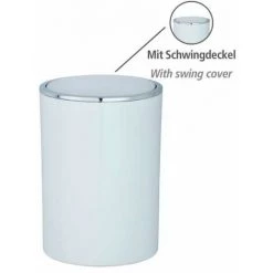 WENKO Petite Poubelle Salle De Bain Inca, Poubelle Salle De Bain Avec Couvercle, Capacité 5L, Lot De 2, Plastique Haut De Gamme, Ø 18,5x25,5 Cm, Blanc 9 WENKO Petite Poubelle Salle De Bain Inca, Poubelle Salle De Bain Avec Couvercle, Capacité 5L, Lot De 2, Plastique Haut De Gamme, Ø 18,5x25,5 Cm, Blanc -WENKO Soldes 18941178 3